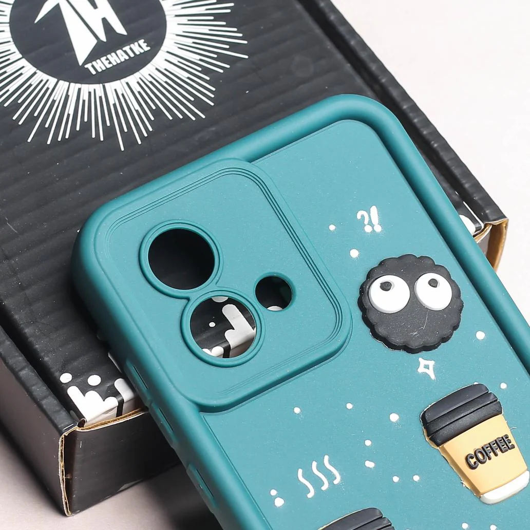 Dark Green COFFEE (ALWAYS HAPPY) Silicone case for Motorola G84 - Image 4