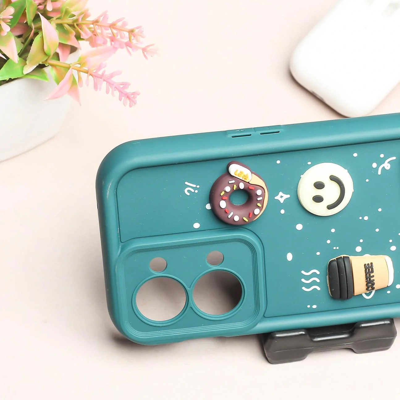 Dark Green COFFEE (ALWAYS HAPPY) Silicone case for Oneplus Nord 2T - Image 3