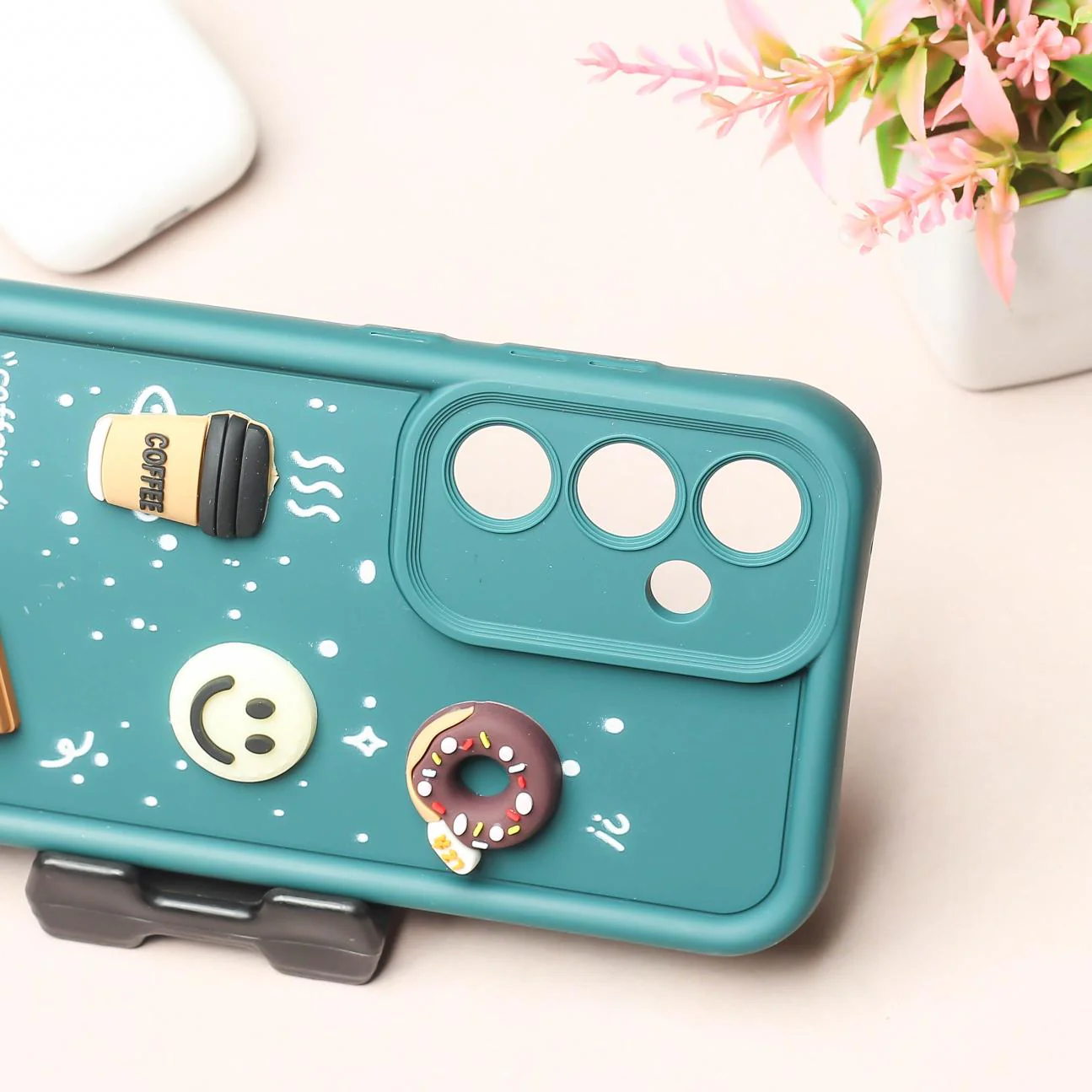 Dark Green COFFEE (ALWAYS HAPPY) Silicone case for Samsung A35 - Image 3