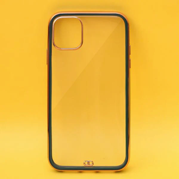 Dark Green Electroplated Transparent Case for Apple iphone 12 - Image 2