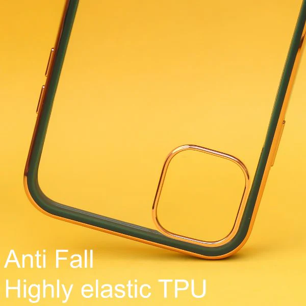 Dark Green Electroplated Transparent Case for Apple iphone 12 - Image 3