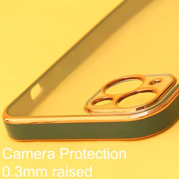 Dark Green Electroplated Transparent Case for Apple iphone 13 Mini - Image 5