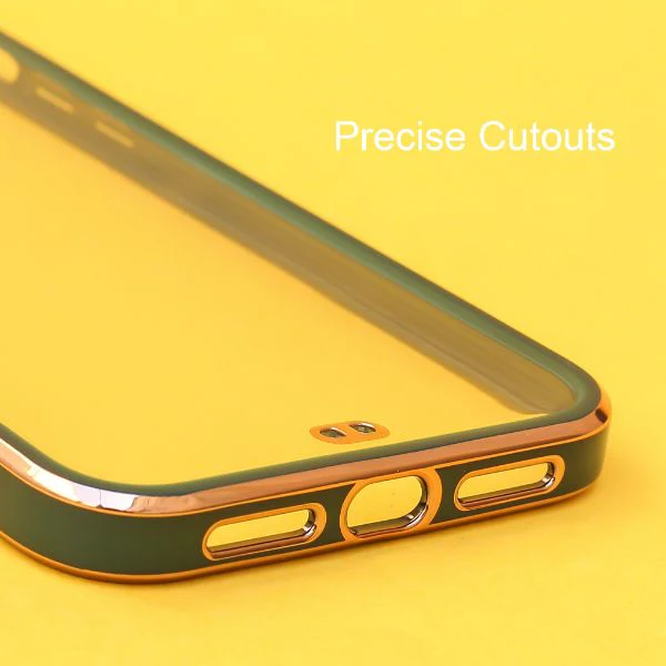 Dark Green Electroplated Transparent Case for Apple iphone 13 Pro - Image 6