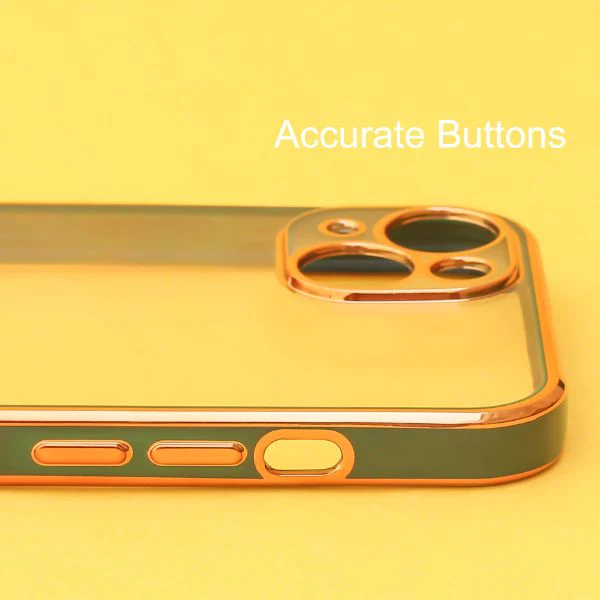 Dark Green Electroplated Transparent Case for Apple iphone 14 - Image 4