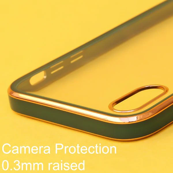 Dark Green Electroplated Transparent Case for Apple iphone Xs max - Image 4