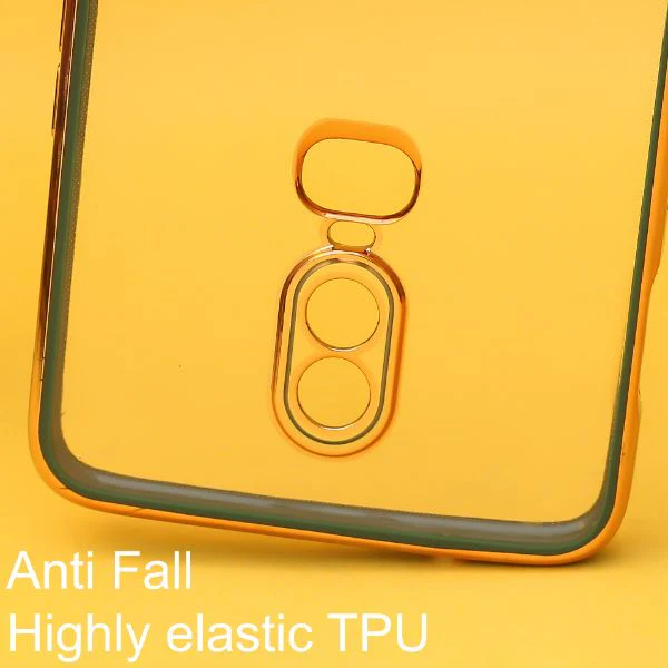 Dark Green Electroplated Transparent Case for Oneplus 6 - Image 3
