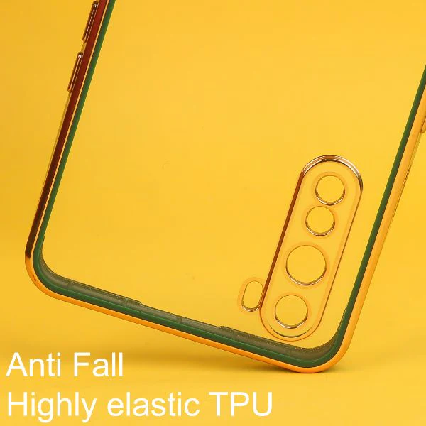 Dark Green Electroplated Transparent Case for Oneplus Nord - Image 2