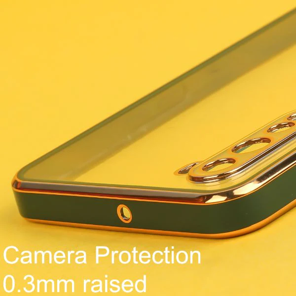 Dark Green Electroplated Transparent Case for Oneplus Nord - Image 4
