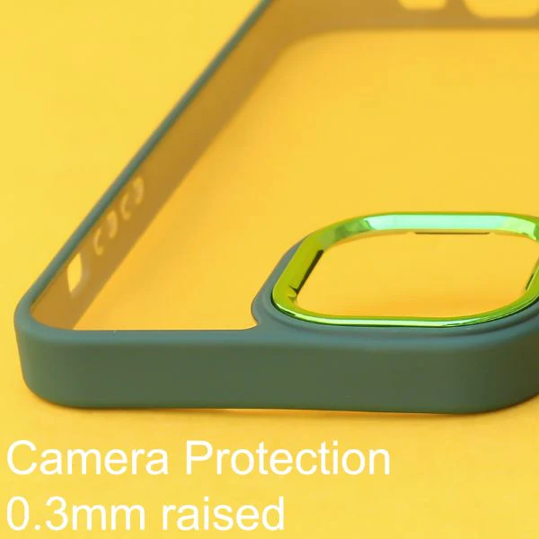 Dark Green Metal Safe Transparent Case for Apple iphone 13 Pro - Image 5