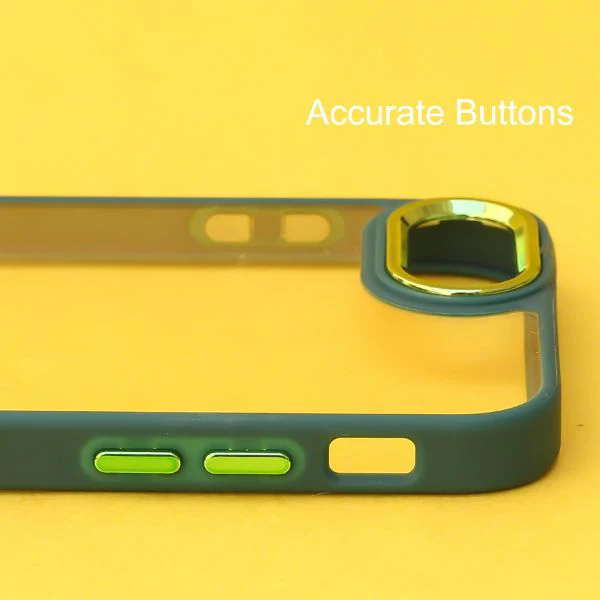 Dark Green Metal Safe Transparent Case for Apple iphone 6/6s - Image 3