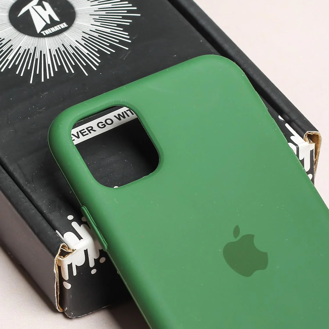 Dark Green Original Silicone case for Apple iphone 12 - Image 4