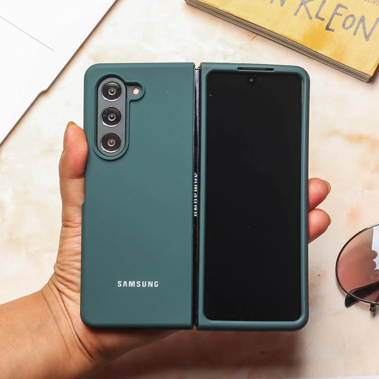 Dark Green Original Silicone case for Samsung Z Fold 5 5G