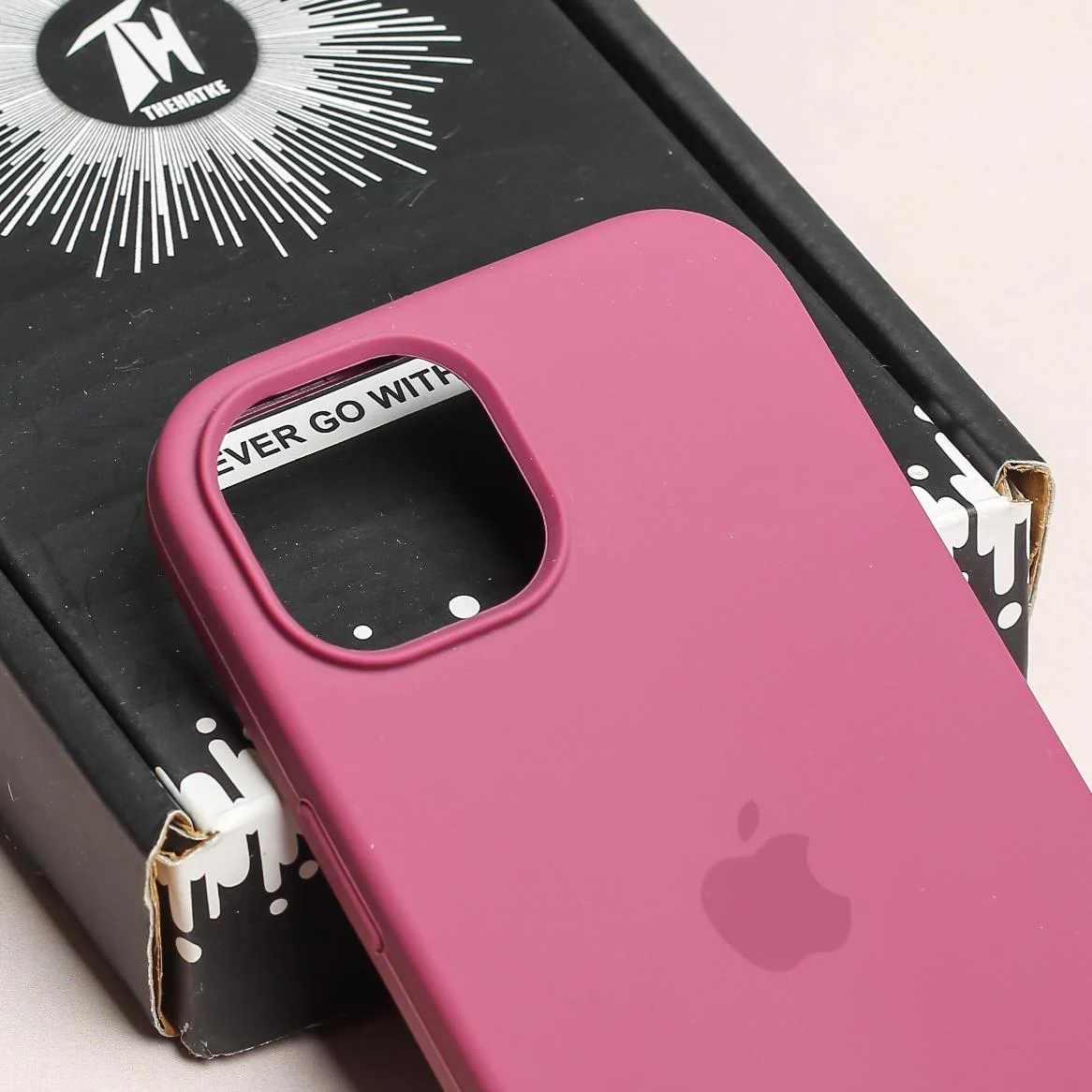 Dark Pink Original Silicone case for Apple iphone 13 - Image 4