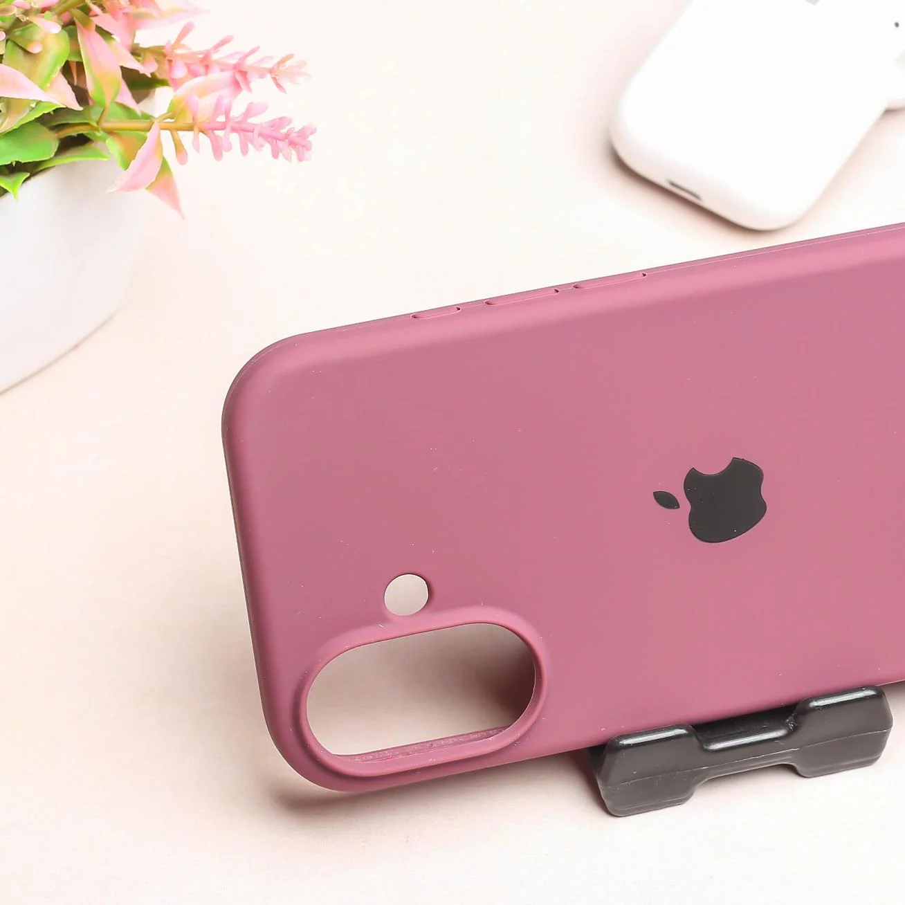 Dark Pink Original Silicone case for Apple iphone 16 - Image 3