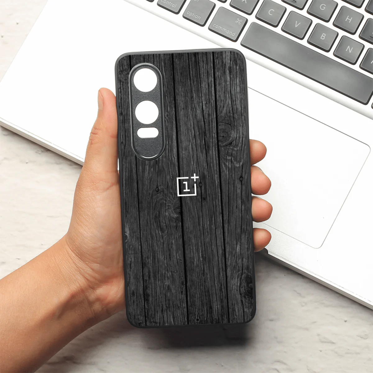 Dark Wood metal back case for OnePlus Nord CE 4 Lite