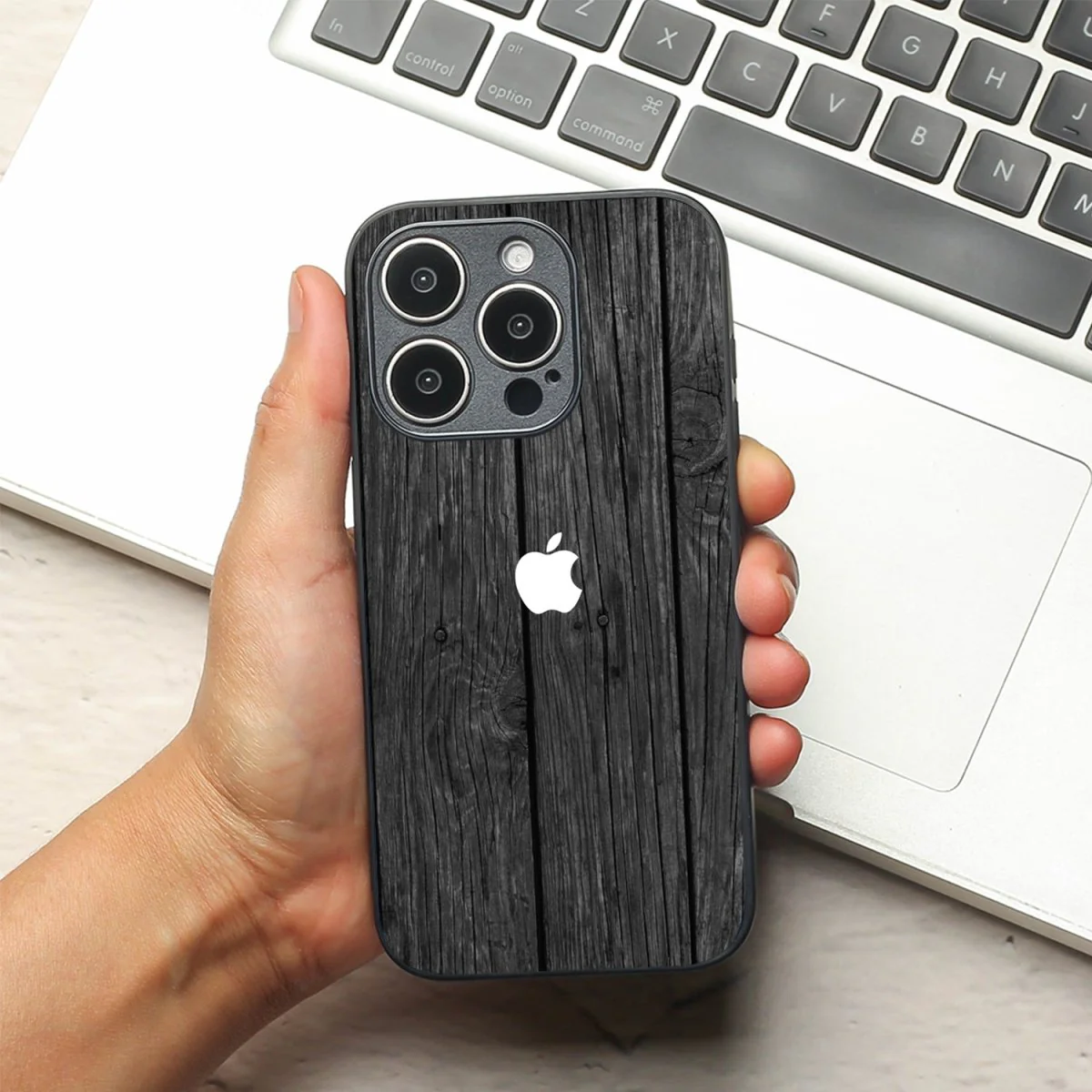 Dark Wood metal back case for Apple Iphone 11 Pro