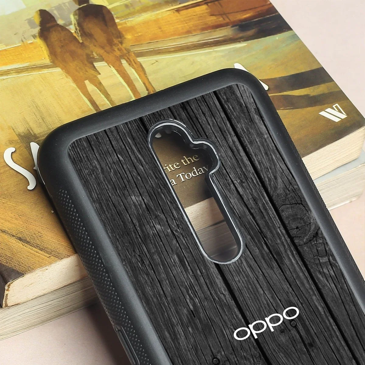 Dark Wood metal back case for Oppo Reno2 F - Image 3