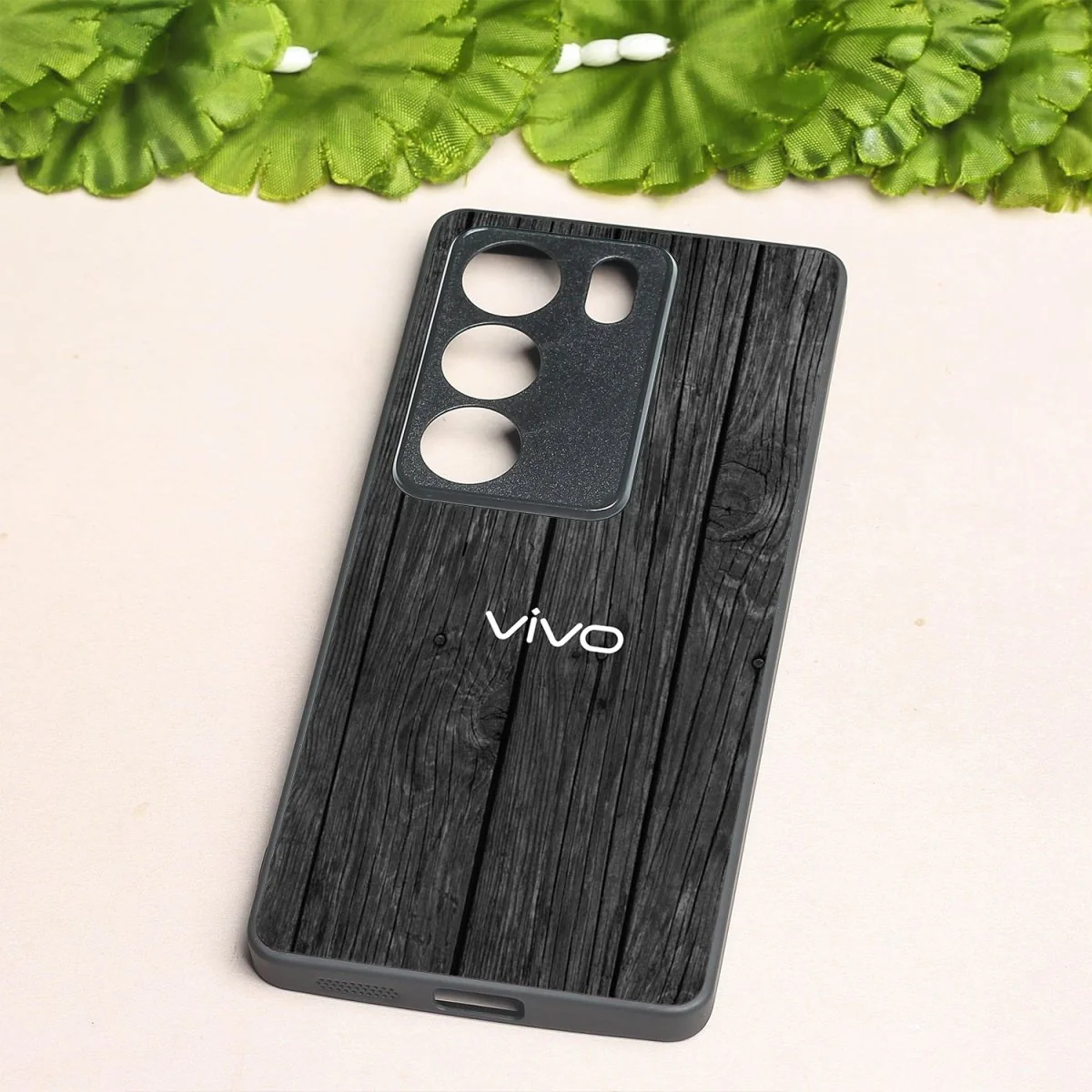 Dark Wood metal back case for Vivo V29 - Image 2