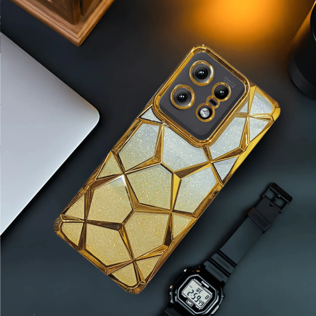 Dazzle Gold Silicone case for Motorola Edge 50 Pro