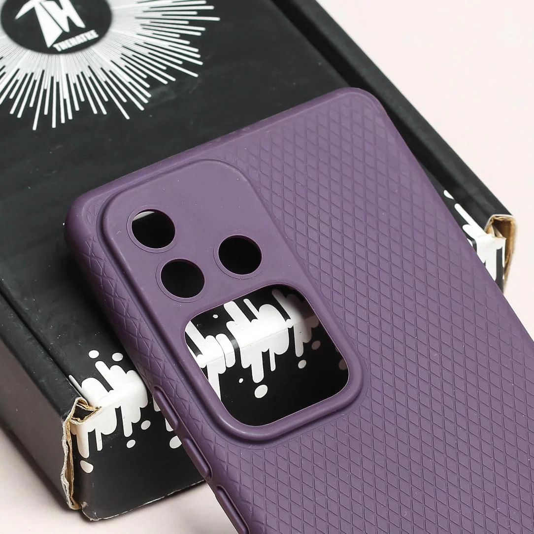 Deep Purple Line Wave Silicone Case for Vivo V30 - Image 4