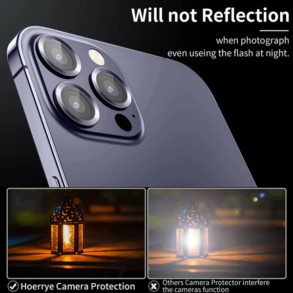 Deep Purple Metallic camera ring lens guard for Apple iphone 14 Pro - Image 3
