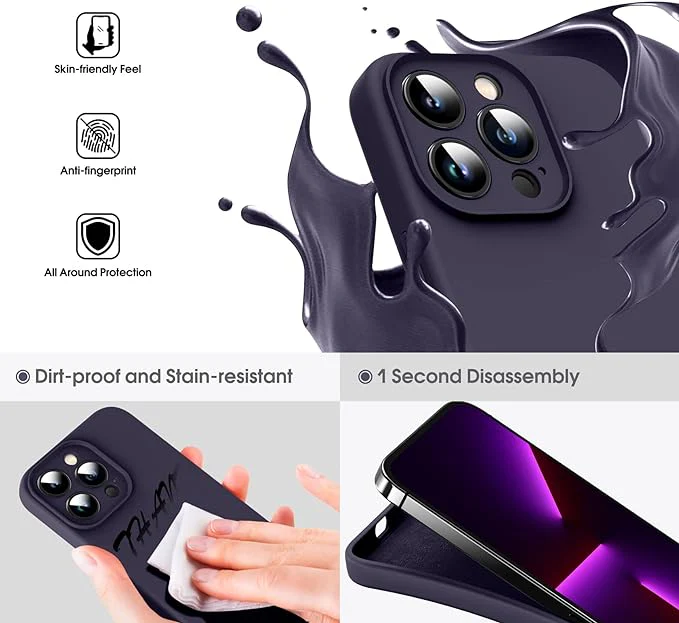 Deep Purple Original Camera Silicone case for Apple iphone 13 Pro - Image 2