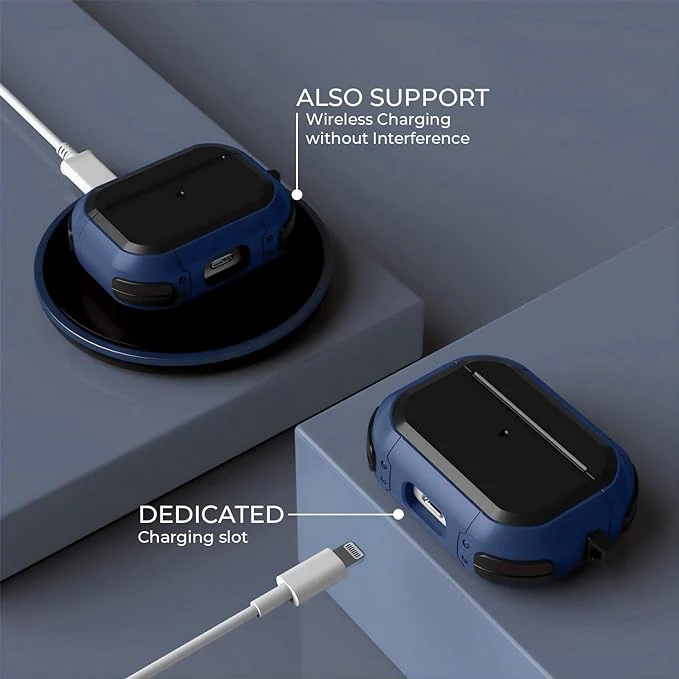 Eggshell Buffer Design (Dark Blue) Silicone Case For Apple Airpods Pro 3 - Image 3