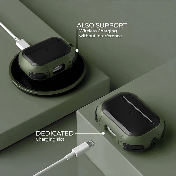 Eggshell Buffer Design (Dark Green) Silicone Case For Apple Airpods Pro - Image 2