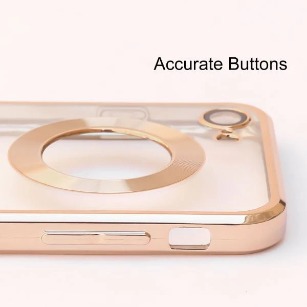 Gold 6D Chrome Logo Cut Transparent Case for Apple iphone 7 - Image 3