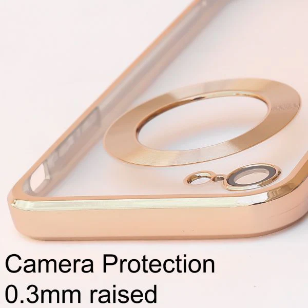 Gold 6D Chrome Logo Cut Transparent Case for Apple iphone 7 - Image 4