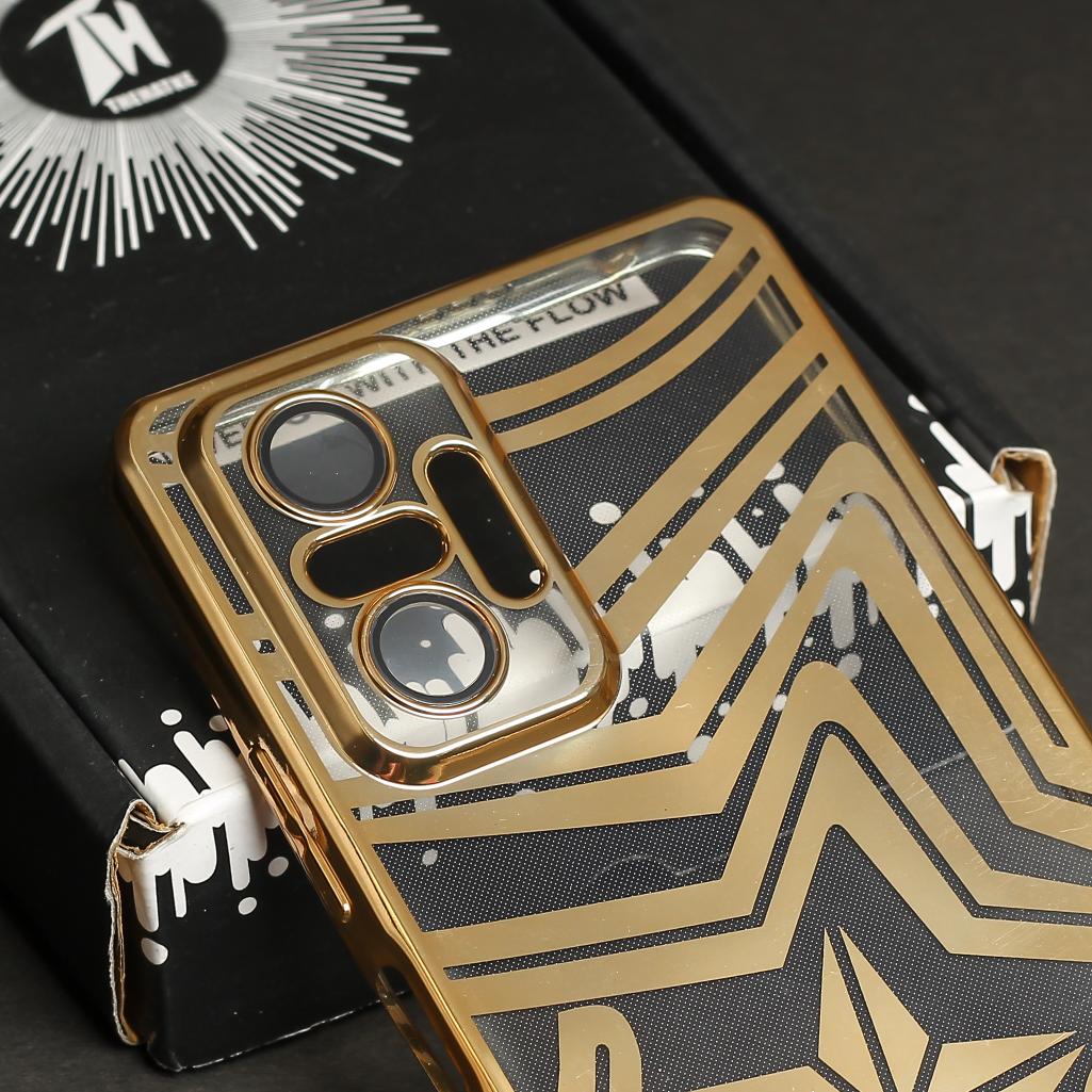Gold Star Pattern Logo Cut Transparent Case for Redmi Note 10 Pro Max - Image 4