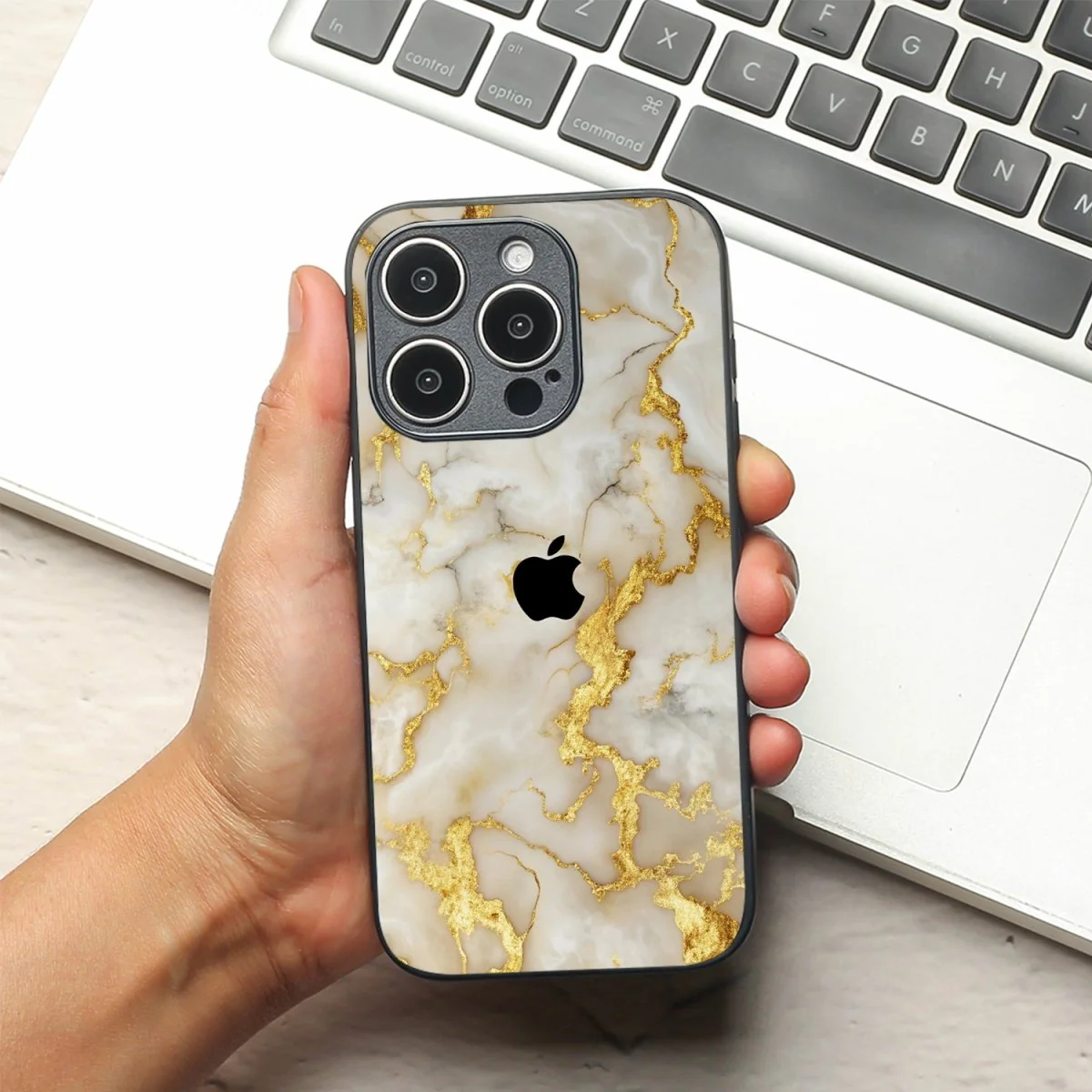 Gold Vein Glory metal back case for Apple Iphone 13 Pro