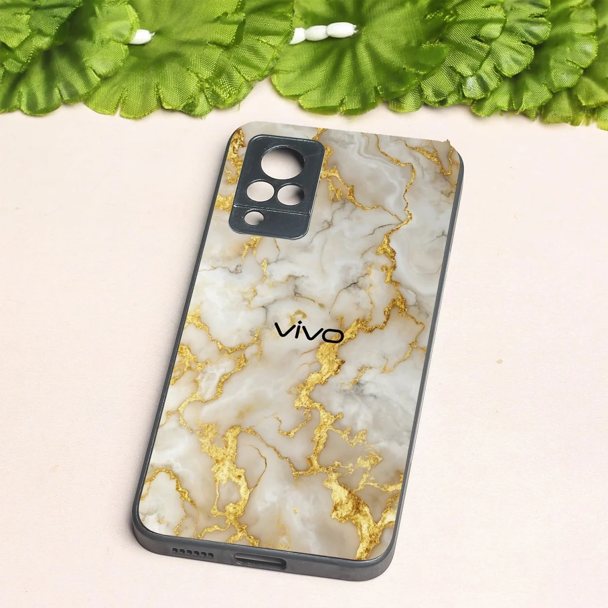 Gold Vein Glory metal back case for Vivo V21 - Image 2