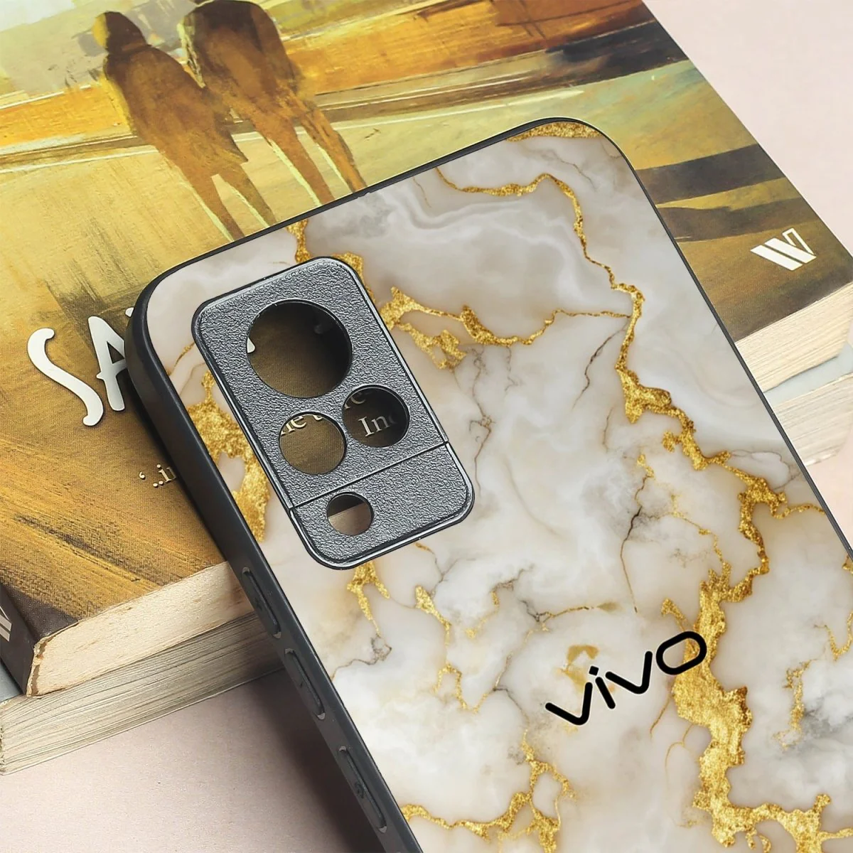 Gold Vein Glory metal back case for Vivo V21 - Image 3