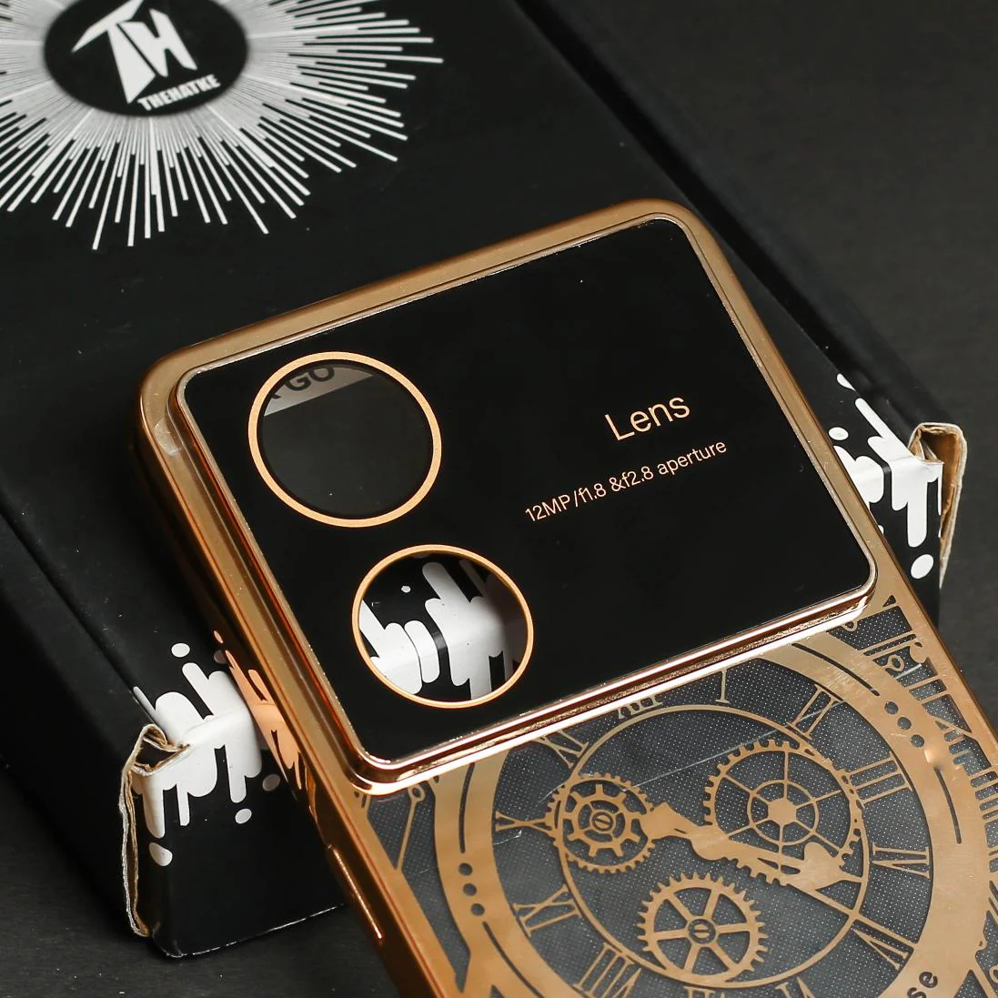 Gold Watch Machine Logo Cut Transparent Case for Oppo Reno 8T - Image 4