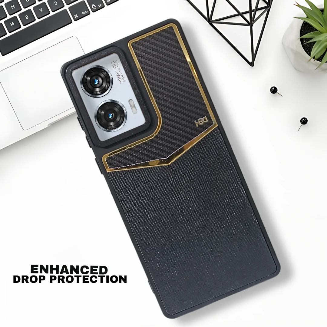 GoldAura Black Case for Motorola Edge 50 Fusion