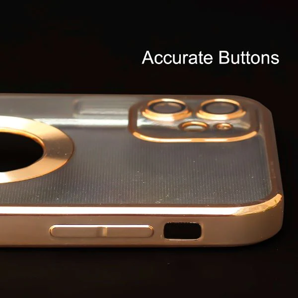 Golden 6D Chrome Logo Cut Transparent Case for Apple iphone 11 - Image 3