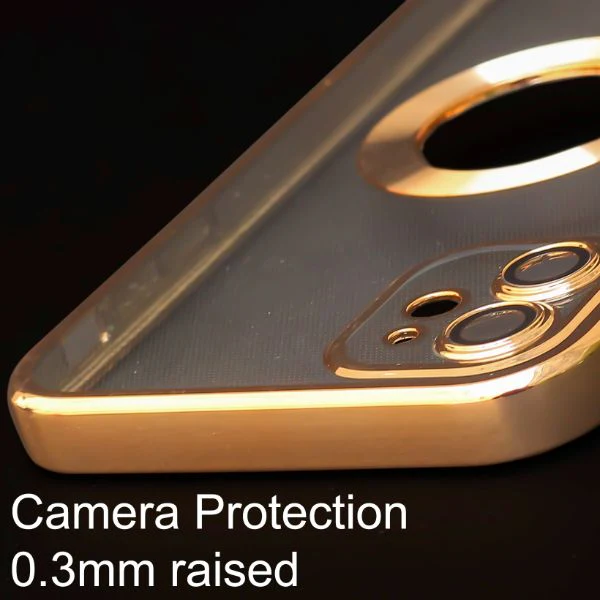 Golden 6D Chrome Logo Cut Transparent Case for Apple iphone 11 - Image 4