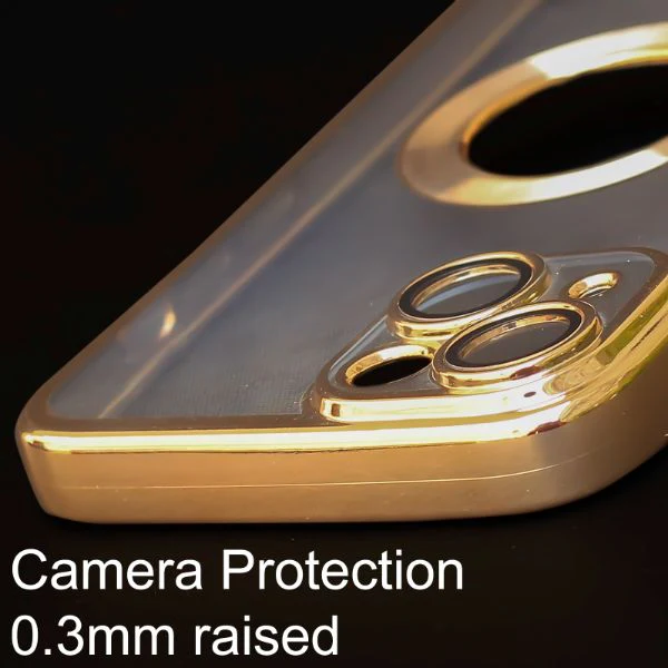Golden 6D Chrome Logo Cut Transparent Case for Apple iphone 13 - Image 5