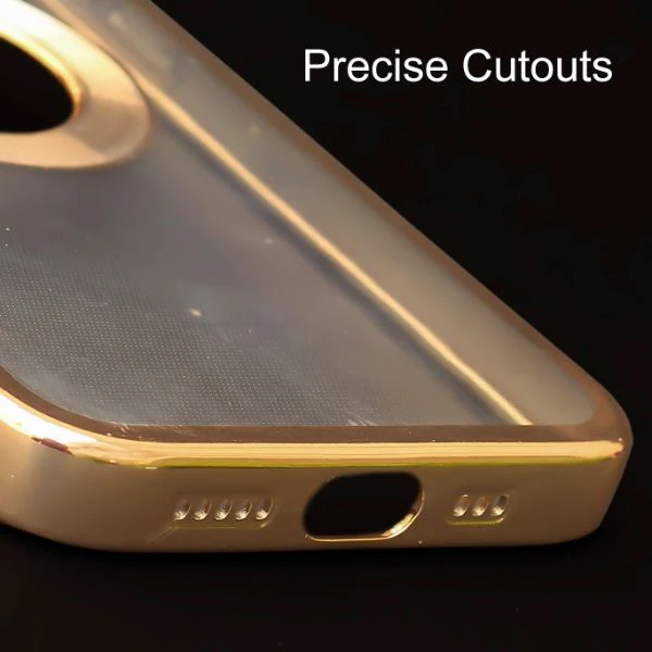 Golden 6D Chrome Logo Cut Transparent Case for Apple iphone 14 - Image 6