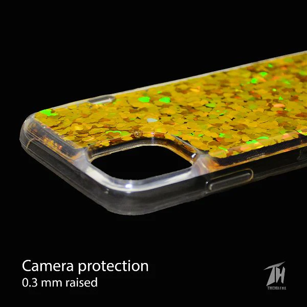 Golden Glitter Heart Case For Apple iphone 11 pro - Image 3