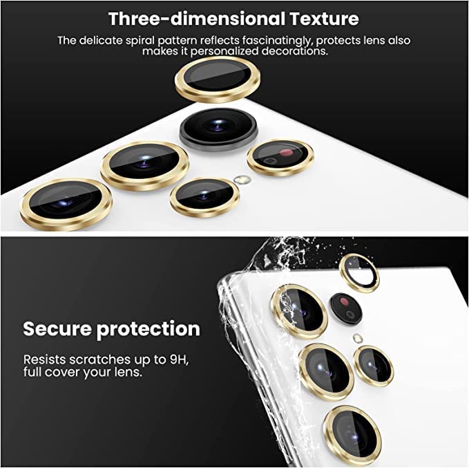 Golden Metallic camera ring lens guard for Samsung S23 Ultra - Image 4