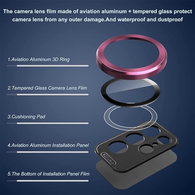 Golden Metallic camera ring lens guard for Samsung S24 Plus - Image 2