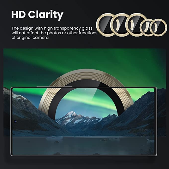 Golden Metallic camera ring lens guard for Samsung S24 Ultra - Image 3