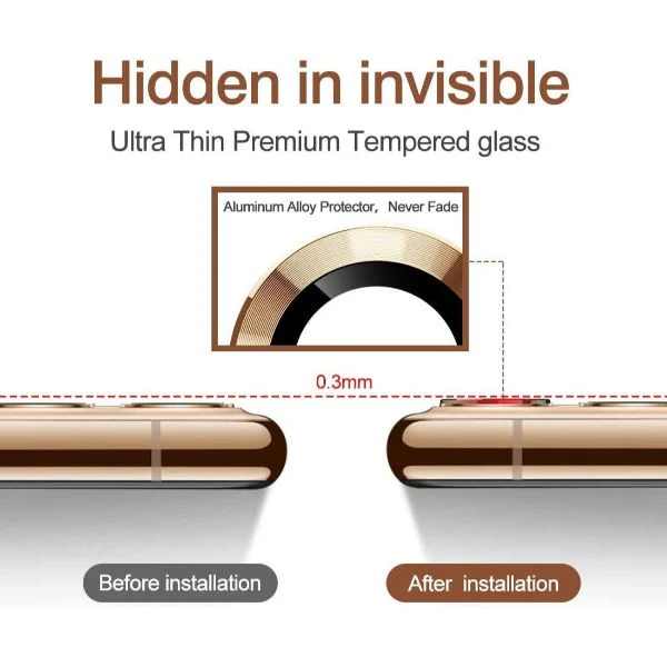 Golden Metallic camera ring lens guard for Apple iphone 14 - Image 3