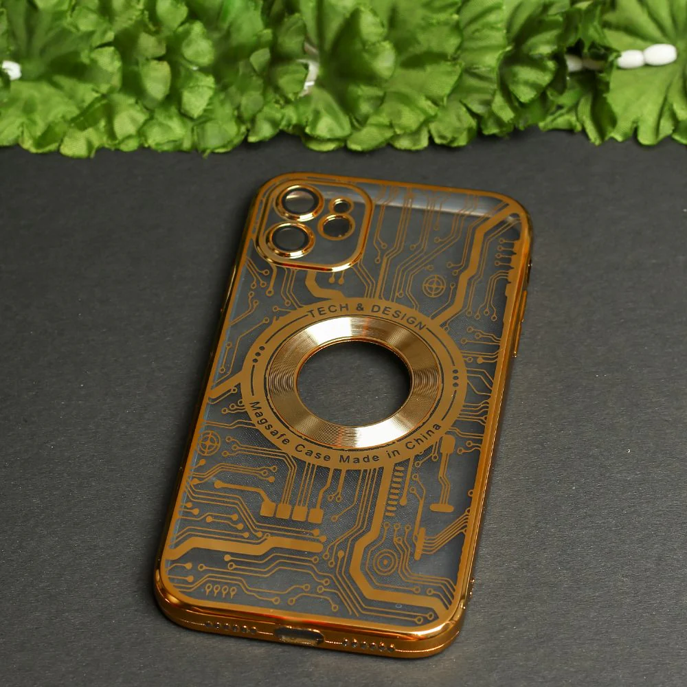 Golden Watch Machine Logo Cut Transparent Case for Apple Iphone 12 - Image 2