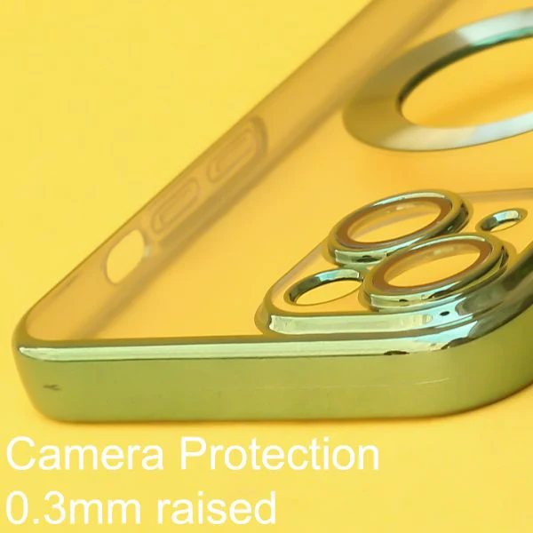 Green 6D Chrome Logo Cut Transparent Case for Apple iphone 13 - Image 5