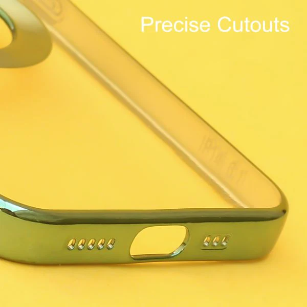 Green 6D Chrome Logo Cut Transparent Case for Apple iphone 13 - Image 6