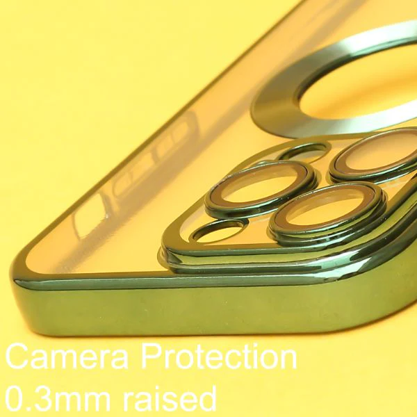 Green 6D Chrome Logo Cut Transparent Case for Apple iphone 14 Pro - Image 5