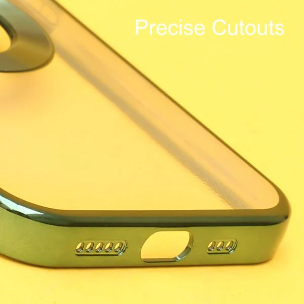 Green 6D Chrome Logo Cut Transparent Case for Apple iphone 12 Pro Max - Image 6